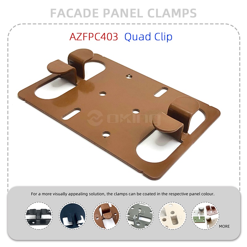 AZFPC403 Sistem de cleme pentru panouri de fațadă din oțel inoxidabil Quad Clip